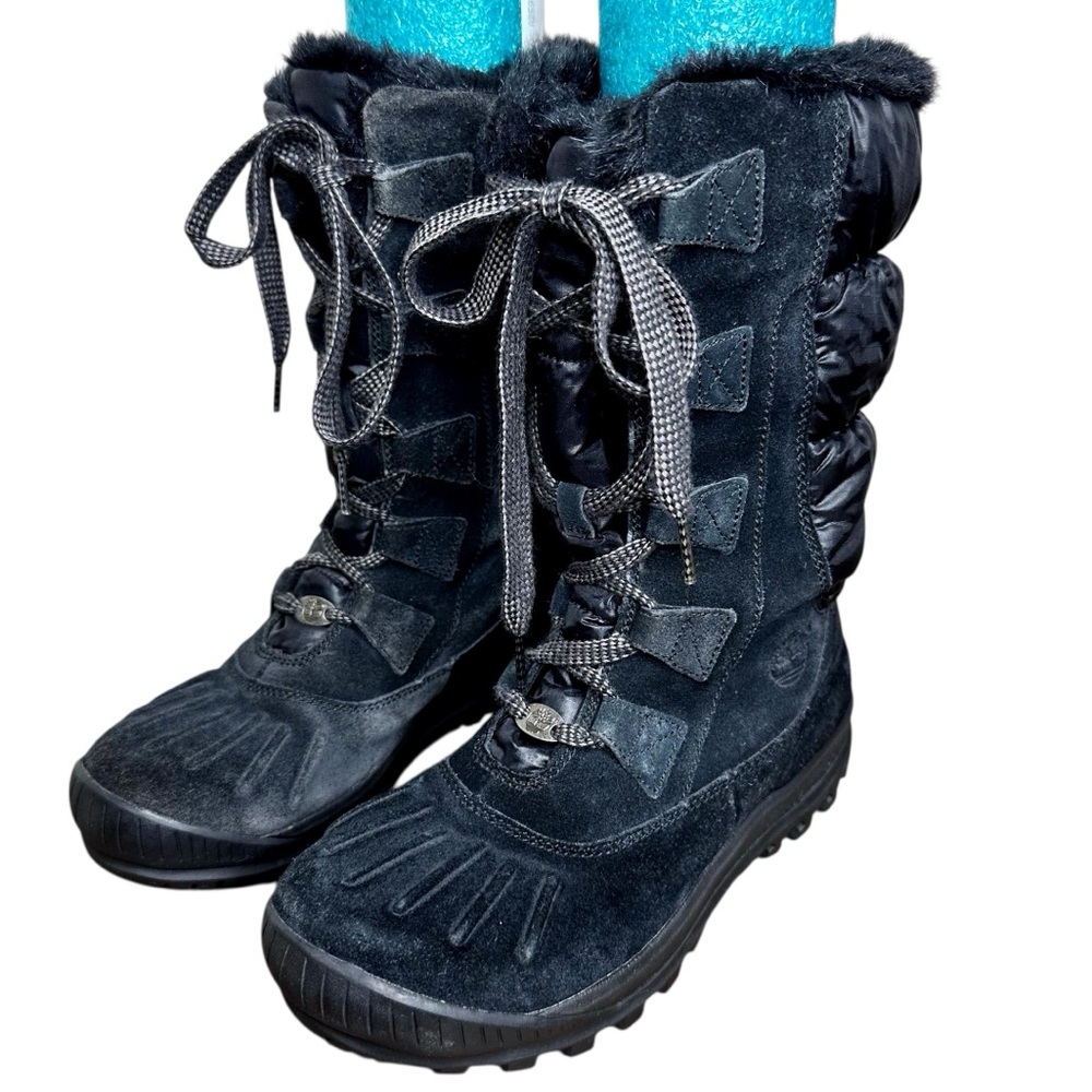 Timberland Women's EarthKeepers Mt Holly Winter Snow Duck Boots Black Suede 8.5 - Picture 2 of 15